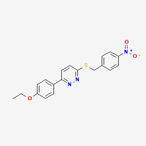 molecular formula C19H17N3O3S B2362070 3-(4-Ethoxyphenyl)-6-((4-nitrobenzyl)thio)pyridazine CAS No. 896054-57-2