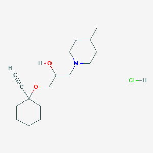molecular formula C17H30ClNO2 B2362071 1-((1-Ethynylcyclohexyl)oxy)-3-(4-methylpiperidin-1-yl)propan-2-ol hydrochloride CAS No. 1185525-28-3