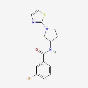 molecular formula C14H14BrN3OS B2362074 3-bromo-N-(1-(thiazol-2-yl)pyrrolidin-3-yl)benzamide CAS No. 1797981-81-7