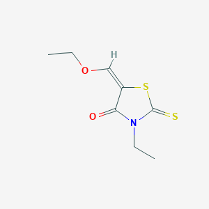 molecular formula C8H11NO2S2 B2362082 5-(Ethoxymethylene)-3-ethyl-2-thioxo-1,3-thiazolidin-4-one CAS No. 1725-45-7