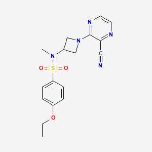 molecular formula C17H19N5O3S B2362089 N-[1-(3-Cyanopyrazin-2-yl)azetidin-3-yl]-4-ethoxy-N-methylbenzenesulfonamide CAS No. 2380145-10-6