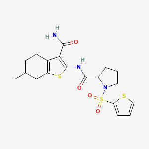 N-(3-carbamoyl-6-methyl-4,5,6,7-tetrahydrobenzo[b]thiophen-2-yl)-1-(thiophen-2-ylsulfonyl)pyrrolidine-2-carboxamide
