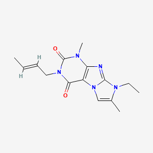 molecular formula C15H19N5O2 B2362101 2-[(E)-but-2-enyl]-6-ethyl-4,7-dimethylpurino[7,8-a]imidazole-1,3-dione CAS No. 946340-94-9