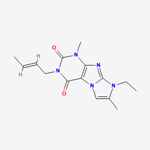 molecular formula C15H19N5O2 B2362101 2-[(E)-丁-2-烯基]-6-乙基-4,7-二甲基嘌呤[7,8-a]咪唑-1,3-二酮 CAS No. 946340-94-9