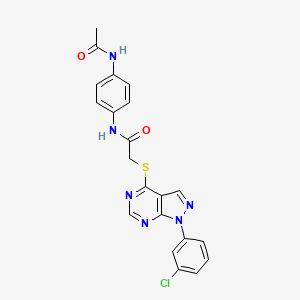 N-(4-acetamidophenyl)-2-((1-(3-chlorophenyl)-1H-pyrazolo[3,4-d]pyrimidin-4-yl)thio)acetamide