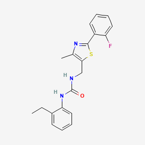 molecular formula C20H20FN3OS B2362115 1-(2-Ethylphenyl)-3-((2-(2-fluorophenyl)-4-methylthiazol-5-yl)methyl)urea CAS No. 1421524-35-7