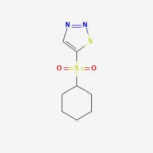 molecular formula C8H12N2O2S2 B2362117 Cyclohexyl 1,2,3-thiadiazol-5-yl sulfone CAS No. 338759-85-6