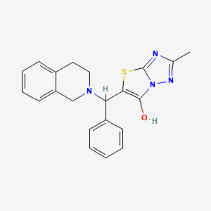 5-((3,4-dihydroisoquinolin-2(1H)-yl)(phenyl)methyl)-2-methylthiazolo[3,2-b][1,2,4]triazol-6-ol