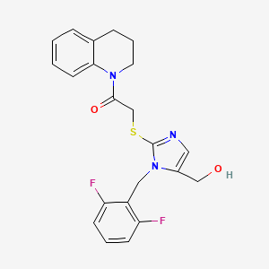 2-((1-(2,6-difluorobenzyl)-5-(hydroxymethyl)-1H-imidazol-2-yl)thio)-1-(3,4-dihydroquinolin-1(2H)-yl)ethanone