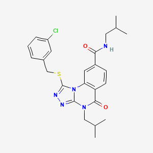 1-((3-chlorobenzyl)thio)-N,4-diisobutyl-5-oxo-4,5-dihydro-[1,2,4]triazolo[4,3-a]quinazoline-8-carboxamide