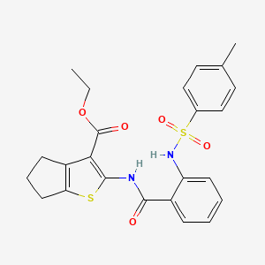 ethyl 2-[[2-[(4-methylphenyl)sulfonylamino]benzoyl]amino]-5,6-dihydro-4H-cyclopenta[b]thiophene-3-carboxylate
