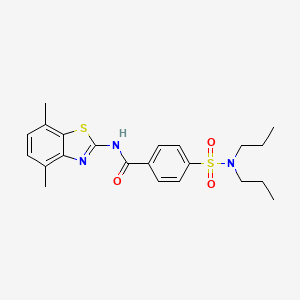 molecular formula C22H27N3O3S2 B2362140 N-(4,7-二甲基-1,3-苯并噻唑-2-基)-4-(二丙基磺酰胺基)苯甲酰胺 CAS No. 905692-66-2