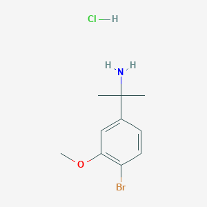 molecular formula C10H15BrClNO B2362144 2-(4-Bromo-3-methoxyphenyl)propan-2-amine;hydrochloride CAS No. 2411277-06-8