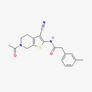 molecular formula C19H19N3O2S B2362147 N-(6-acetyl-3-cyano-4,5,6,7-tetrahydrothieno[2,3-c]pyridin-2-yl)-2-(m-tolyl)acetamide CAS No. 1171838-64-4