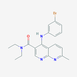 molecular formula C20H21BrN4O B2362153 4-((3-溴苯基)氨基)-N,N-二乙基-7-甲基-1,8-萘啶-3-甲酰胺 CAS No. 1251674-18-6