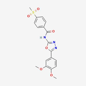 N-[5-(3,4-dimethoxyphenyl)-1,3,4-oxadiazol-2-yl]-4-methylsulfonylbenzamide