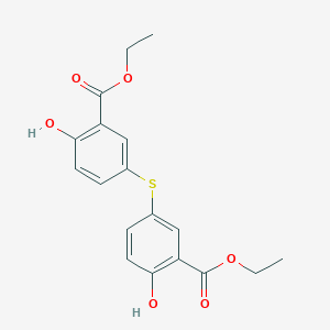 molecular formula C18H18O6S B2362158 Diethyl 3,3'-sulfanediylbis(6-hydroxybenzoate) CAS No. 56923-38-7