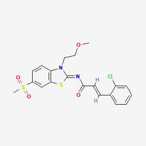 (2E,NZ)-3-(2-chlorophenyl)-N-(3-(2-methoxyethyl)-6-(methylsulfonyl)benzo[d]thiazol-2(3H)-ylidene)acrylamide