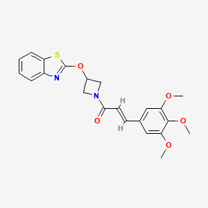 molecular formula C22H22N2O5S B2362163 (E)-1-(3-(benzo[d]thiazol-2-yloxy)azetidin-1-yl)-3-(3,4,5-trimethoxyphenyl)prop-2-en-1-one CAS No. 1421587-71-4