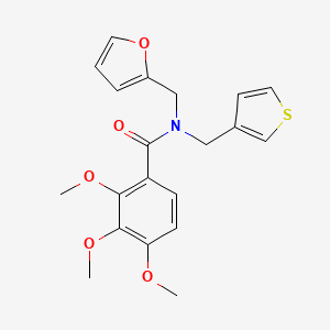 N-(furan-2-ylmethyl)-2,3,4-trimethoxy-N-(thiophen-3-ylmethyl)benzamide
