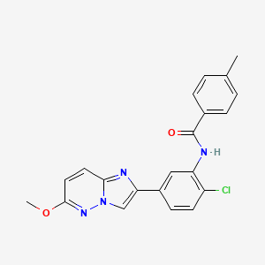 molecular formula C21H17ClN4O2 B2362167 N-(2-chloro-5-(6-methoxyimidazo[1,2-b]pyridazin-2-yl)phenyl)-4-methylbenzamide CAS No. 946268-36-6