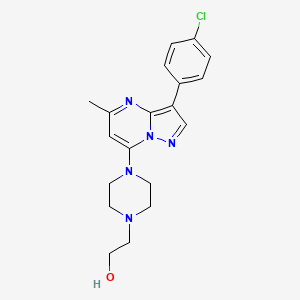molecular formula C19H22ClN5O B2362172 2-(4-(3-(4-Chlorophenyl)-5-methylpyrazolo[1,5-a]pyrimidin-7-yl)piperazin-1-yl)ethanol CAS No. 896835-03-3