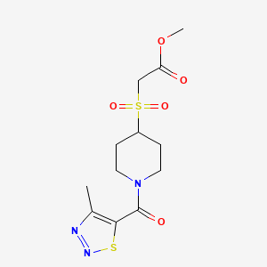 Methyl 2-((1-(4-methyl-1,2,3-thiadiazole-5-carbonyl)piperidin-4-yl)sulfonyl)acetate
