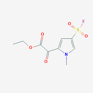 molecular formula C9H10FNO5S B2362184 Ethyl 2-(4-fluorosulfonyl-1-methylpyrrol-2-yl)-2-oxoacetate CAS No. 2137683-16-8
