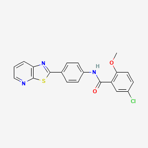 molecular formula C20H14ClN3O2S B2362203 5-クロロ-2-メトキシ-N-(4-(チアゾロ[5,4-b]ピリジン-2-イル)フェニル)ベンゾアミド CAS No. 863589-08-6