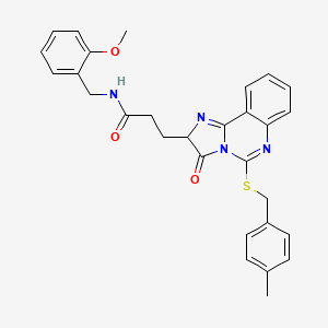 molecular formula C29H28N4O3S B2362205 N-[(2-methoxyphenyl)methyl]-3-[5-[(4-methylphenyl)methylsulfanyl]-3-oxo-2H-imidazo[1,2-c]quinazolin-2-yl]propanamide CAS No. 1037168-66-3