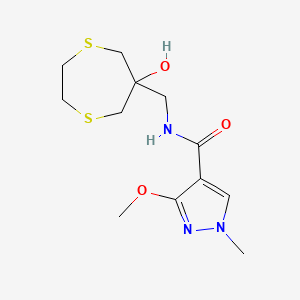 N-[(6-Hydroxy-1,4-dithiepan-6-yl)methyl]-3-methoxy-1-methylpyrazole-4-carboxamide
