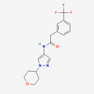 N-[1-(Oxan-4-YL)pyrazol-4-YL]-2-[3-(trifluoromethyl)phenyl]acetamide