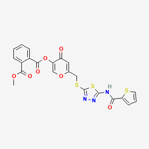 methyl (4-oxo-6-(((5-(thiophene-2-carboxamido)-1,3,4-thiadiazol-2-yl)thio)methyl)-4H-pyran-3-yl) phthalate