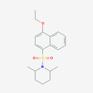 molecular formula C19H25NO3S B2362213 1-(4-Ethoxynaphthalen-1-yl)sulfonyl-2,6-dimethylpiperidine CAS No. 496015-46-4