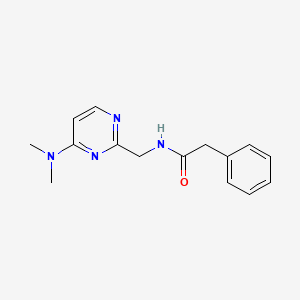 molecular formula C15H18N4O B2362215 N-((4-(dimethylamino)pyrimidin-2-yl)methyl)-2-phenylacetamide CAS No. 1797655-51-6