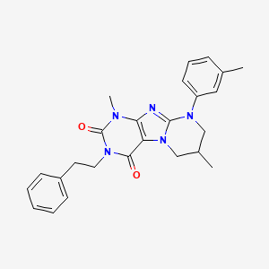 1,7-dimethyl-3-phenethyl-9-(m-tolyl)-6,7,8,9-tetrahydropyrimido[2,1-f]purine-2,4(1H,3H)-dione
