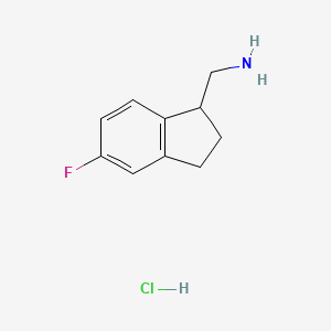 (5-Fluoro-2,3-dihydro-1H-inden-1-yl)methanamine;hydrochloride