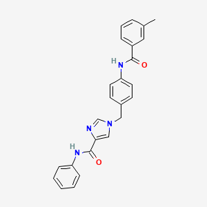 molecular formula C25H22N4O2 B2362224 1-(4-(3-methylbenzamido)benzyl)-N-phenyl-1H-imidazole-4-carboxamide CAS No. 1251563-84-4