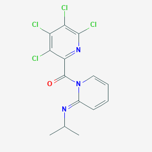 molecular formula C14H11Cl4N3O B2362225 N-[1-(3,4,5,6-tetrachloropyridine-2-carbonyl)-1,2-dihydropyridin-2-ylidene]propan-2-amine CAS No. 1259230-49-3