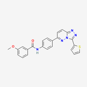 molecular formula C23H17N5O2S B2362226 3-methoxy-N-(4-(3-(thiophen-2-yl)-[1,2,4]triazolo[4,3-b]pyridazin-6-yl)phenyl)benzamide CAS No. 891100-76-8