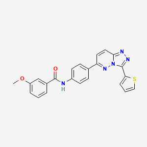 molecular formula C23H17N5O2S B2362226 3-甲氧基-N-(4-(3-(噻吩-2-基)-[1,2,4]三唑并[4,3-b]哒嗪-6-基)苯基)苯甲酰胺 CAS No. 891100-76-8