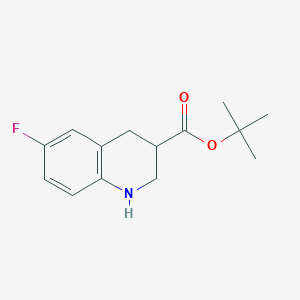 molecular formula C14H18FNO2 B2362229 Tert-butyl 6-fluoro-1,2,3,4-tetrahydroquinoline-3-carboxylate CAS No. 2248385-40-0