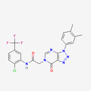 molecular formula C21H16ClF3N6O2 B2362234 N-(2-chloro-5-(trifluoromethyl)phenyl)-2-(3-(3,4-dimethylphenyl)-7-oxo-3H-[1,2,3]triazolo[4,5-d]pyrimidin-6(7H)-yl)acetamide CAS No. 893920-33-7