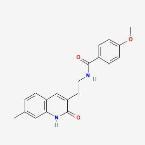 molecular formula C20H20N2O3 B2362235 4-甲氧基-N-[2-(7-甲基-2-氧代-1H-喹啉-3-基)乙基]苯甲酰胺 CAS No. 851404-36-9
