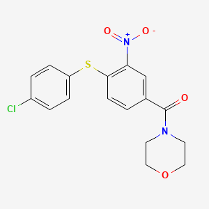 molecular formula C17H15ClN2O4S B2362236 {4-[(4-Chlorophenyl)sulfanyl]-3-nitrophenyl}(morpholino)methanone CAS No. 303987-89-5