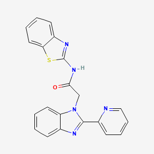 molecular formula C21H15N5OS B2362241 N-(benzo[d]thiazol-2-yl)-2-(2-(pyridin-2-yl)-1H-benzo[d]imidazol-1-yl)acetamide CAS No. 1105240-06-9