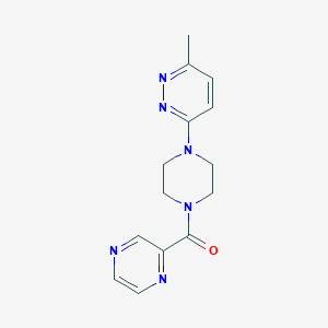 molecular formula C14H16N6O B2362248 (4-(6-Methylpyridazin-3-yl)piperazin-1-yl)(pyrazin-2-yl)methanone CAS No. 1226428-41-6