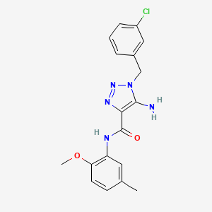 molecular formula C18H18ClN5O2 B2362253 5-amino-1-(3-chlorobenzyl)-N-(2-methoxy-5-methylphenyl)-1H-1,2,3-triazole-4-carboxamide CAS No. 899736-91-5