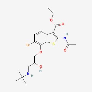 Ethyl 2-(acetylamino)-6-bromo-7-[3-(tert-butylamino)-2-hydroxypropoxy]-1-benzothiophene-3-carboxylate