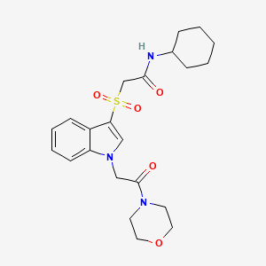 N-cyclohexyl-2-((1-(2-morpholino-2-oxoethyl)-1H-indol-3-yl)sulfonyl)acetamide